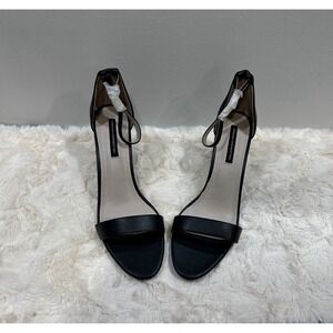 Woman's French Connection Strappy Black Heel Ankle Strap Sandals Size 11 NEW
